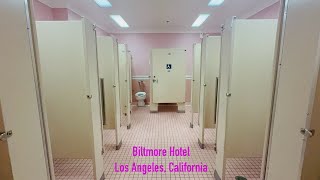 Women’s Restroom  American Standard Toilet Flush  Biltmore Hotel Los Angeles California USA [upl. by Eicak]