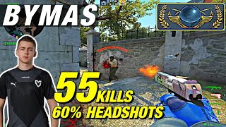 Bymas OVERPASS matchmaking game INSANE 55 frags 60 HS😳CSGO Bymas POV [upl. by Irot]