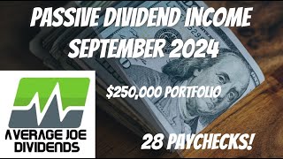 SEPTEMBER 2024 Passive Income From 250000 Dividend Portfolio financialfreedom stocks investing [upl. by Rep]