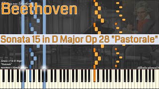 Ludwig van Beethoven  Sonata 15 in D Major Op 28 quotPastoralequot  Piano Synthesia  Library of Music [upl. by Scevor]