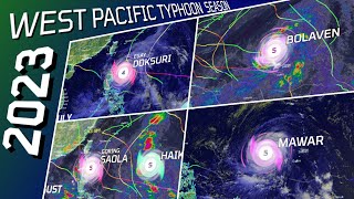 2023 West Pacific Typhoon Season Animation [upl. by Vivianna478]