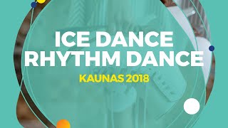 Andreeva Ekaterina Desyatov Ivan RUS  Ice Dance Rhythm Dance  Kaunas 2018 [upl. by Barcot860]