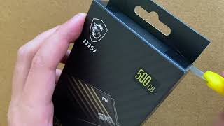 MSI Spatium M390 500GB SSD Unboxing [upl. by Nairim]