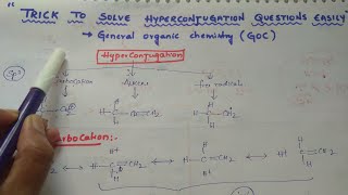 Tricks to solve Hyperconjugation questions easily  General organic chemistry  GOC [upl. by Asiar532]