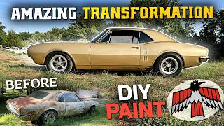 1967 Pontiac Firebird Transformation DIY Paint Job Lowering MORE [upl. by Wyon]