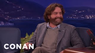 Zach Galifianakis Question He Refused To Ask President Obama  CONAN on TBS [upl. by Bilek]