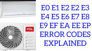 TCL Error Fault AC Code Explanation E0 E1 E2 E2 E3 E4 E5 E6 E7 E8 E9 EF EA EE EP EU EH split system [upl. by Yetta]