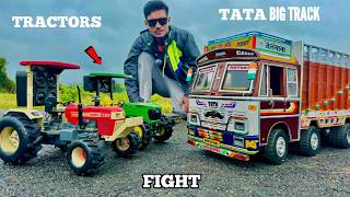 RC TATA 16 Wheels Truck Vs RC Tochan King Tractor  Chatpat toy TV [upl. by Kei597]