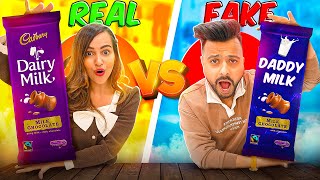 Fake Vs Real FOOD Brands CHALLENGES OMG 😲 [upl. by Sairu]