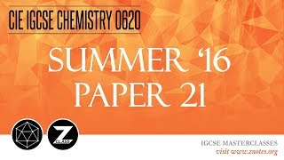 CIE IGCSE Chemistry 0620  S16 P21  Solved Past Paper [upl. by Itsur]