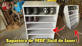 DIY  SAPATEIRA EM MDF EM APENAS 3 PASSOS  MDF reciclado [upl. by Radley]