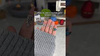 How to use a crochet tension ring 🧶 crochetting crochetpatterns crochethacks knitting crochet [upl. by Shuman549]