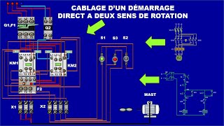 CABLAGE DU DÉMARRAGE DIRECT DEUX SENS DE ROTATION [upl. by Cheyney]