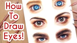 DRAWING EYES PART 1 Coloured Pencil Drawing Tutorial Episode 6 [upl. by Solrak701]