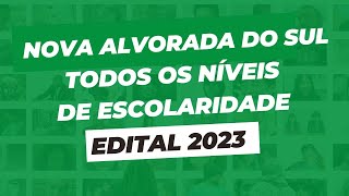 CONCURSO PREFEITURA DE NOVA ALVORADA DO SUL  MS VAGAS VENCIMENTOS PROVAS E APOSTILAS [upl. by Hepzi]