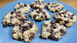 COOKIES HEALTHY  Banane Flocons dAvoine Chocolat 🍪 [upl. by Adlaremse]