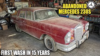 First Wash in 15 Years ABANDONED in Garage Mercedes 230S  Car Detailing Restoration [upl. by Gnirol774]