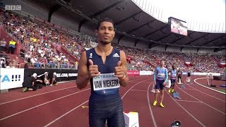 Wayde van Niekerk 300m World Record 3081 Golden Spike Ostrava 2017 English [upl. by Olocin717]