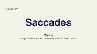 Saccades Pronunciation and Meaning [upl. by Ellenrahs]