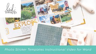 Heidi Swapp Photo Sticker Templates Instructional Video for Word [upl. by Windzer]