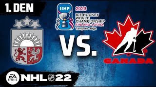 MISTROSTVÍ SVĚTA 2023  NHL 22  LOTYŠSKO VS KANADA  1DEN  LIVE [upl. by Alysa]