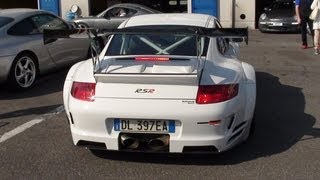 INSANE STREET LEGAL Porsche 997 GT3RSR  Launch Control Revving Start FlyBys [upl. by Egon]