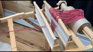 Double weave Part 1 Threading a Rigid Heddle loom [upl. by Ennaharas]