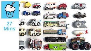 Q car hotwheel tomica street vehicles toys collection Taxi school bus excavator fuel tanker [upl. by Varhol]