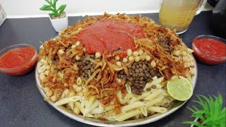 Authentic Egyptian Koshari recipe street food [upl. by Persse]