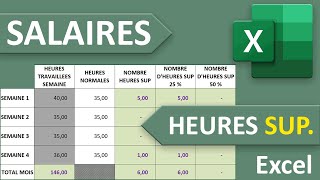 Salaires et heures supplémentaires majorées Excel [upl. by Olnee112]