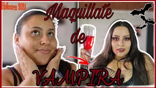 MAQUILLATE COMO VAMPIRO 🧛‍♀️🩸 linvlog halloween [upl. by Farley47]