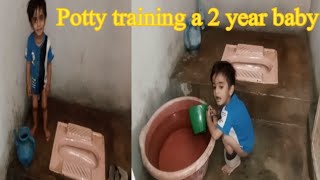 Potty Training in A Very Back Wuorld Area 2year baby  Potty Training in Washroom New Burn Baby [upl. by Oribelle145]