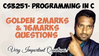 CS3251Programing in CImportant questionsEngineering 2nd semesterImportant questionsEngineering [upl. by Friday]