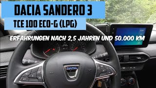 Dacia Sandero 3 2021 TCe 100 ECOG LPGAutogas  Erfahrungen nach 25 Jahren und 50000 km dacia [upl. by Elocen350]