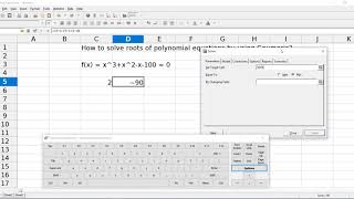 Gnumeric How to solve roots of polynomial equations using SOLVER [upl. by Lissie]