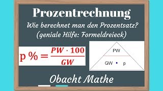 Wie berechnet man den Prozentsatz PROZENTRECHNUNG  Übungsaufgaben mit Lösungen  ObachtMathe [upl. by Ennoval]