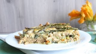 Pasta al forno light con asparagi e zucchine  100 vegetale [upl. by Euqnom]