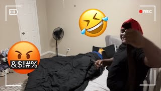 CUT MY GIRLFRIEND BRAIDS PRANK🙃😬 she beat me up 😭 comedy ytcouple shorts [upl. by Barstow]