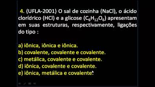 LIGAÇÕES QUÍMICAS  Exercícios de vestibular  Aula 1  Professor Vinícius Dias [upl. by Quar]