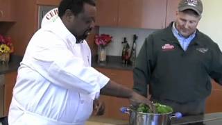 Chef Fatbacks Turnip Greens and Mustard Greens recipe [upl. by Aiak832]