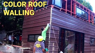 Color Roof Design  Walling  BAHAY GAWA SA YERO  Time lapse [upl. by Nerua]