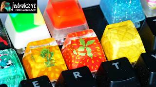 Fruity 🍍🍓🥭 Keyboard Keys How To Make Custom Resin Keycaps  RESIN ART [upl. by Armmat]