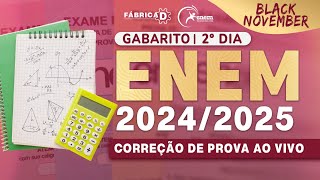 Gabarito ENEM 2024 2º dia – Correção de prova AO VIVO [upl. by Iago650]