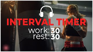 Interval Timer 30 sec workout 0 sec rest with music 3030 interval timer [upl. by Ecirp]