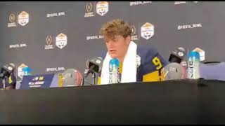 JJ McCarthy answered the first question of the Michigan postgame press conference [upl. by Ardeid]