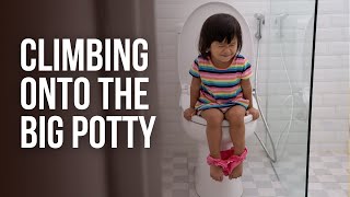 Teaching a toddler to climb onto the big potty [upl. by Randi882]