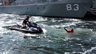 Bondi Rescue Lifeguards jet ski demo at the Maritime Museum [upl. by Ryter]