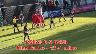 Pollok v Beith  11th November 2023  Goals Penalty Incident and Red Card [upl. by Enedan]