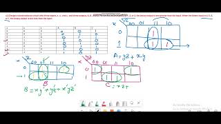 Design a combinational circuit with three inputs x  y  and z  and three outputs A B  and C [upl. by Queenie]