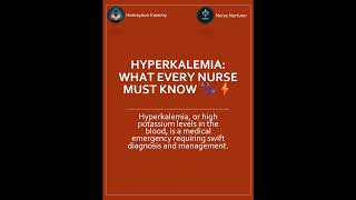 What is hyperkalemia and how can nurses save lives 🩺⚡️ Nursing Hyperkalemia MedicalEmergency [upl. by Lali249]